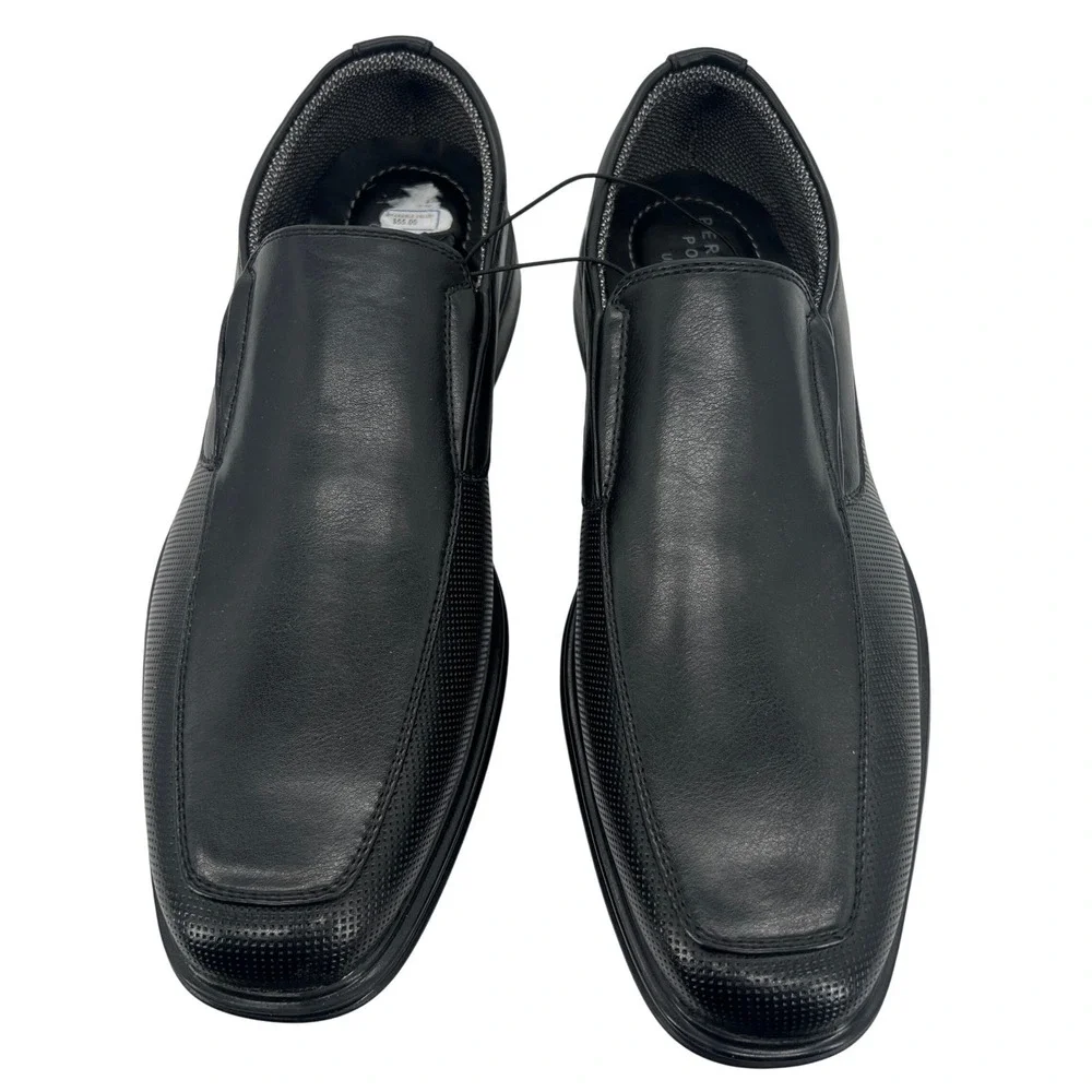 NEW Perry Ellis Portfolio Mens Black Slip On Dress‎ Shoes Rosen Size 7.5 Comfort